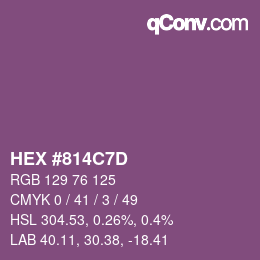 Color code: HEX #814C7D | qconv.com