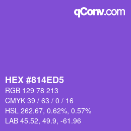 Farbcode: HEX #814ED5 | qconv.com