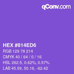 颜色代码: HEX #814ED6 | qconv.com