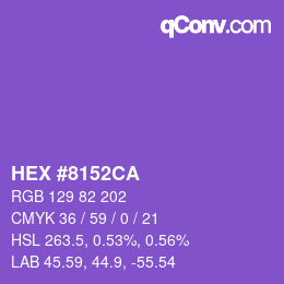 Color code: HEX #8152CA | qconv.com