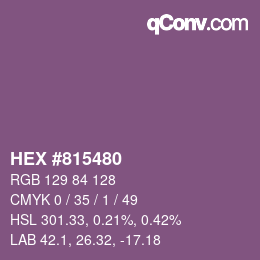 Color code: HEX #815480 | qconv.com