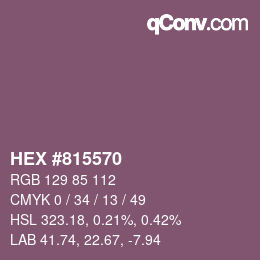 颜色代码: HEX #815570 | qconv.com
