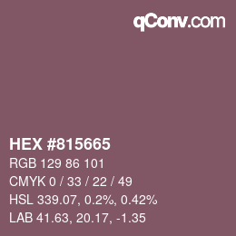 Farbcode: HEX #815665 | qconv.com