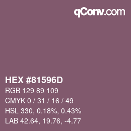 Color code: HEX #81596D | qconv.com