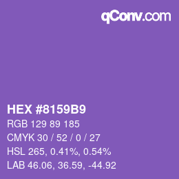 カラーコード: HEX #8159B9 | qconv.com