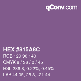 Color code: HEX #815A8C | qconv.com