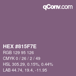 Color code: HEX #815F7E | qconv.com