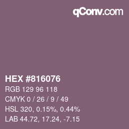 カラーコード: HEX #816076 | qconv.com