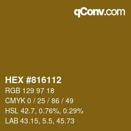 Color code: HEX #816112 | qconv.com