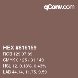 Color code: HEX #816159 | qconv.com