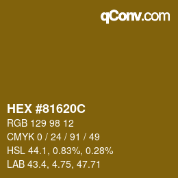 Color code: HEX #81620C | qconv.com