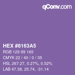 Color code: HEX #8163A5 | qconv.com