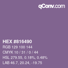 Color code: HEX #816490 | qconv.com