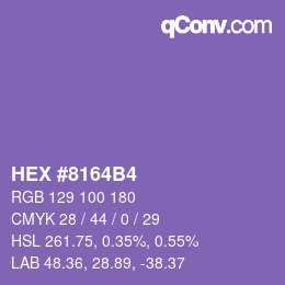 カラーコード: HEX #8164B4 | qconv.com