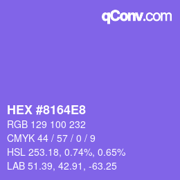 颜色代码: HEX #8164E8 | qconv.com