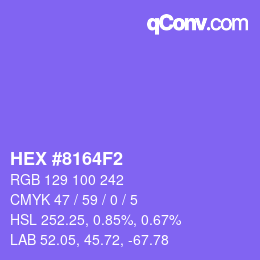 Farbcode: HEX #8164F2 | qconv.com