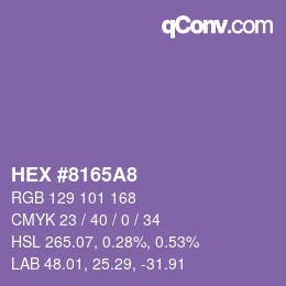 Color code: HEX #8165A8 | qconv.com