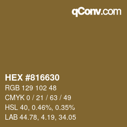 Color code: HEX #816630 | qconv.com