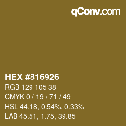 Color code: HEX #816926 | qconv.com