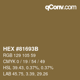 Color code: HEX #81693B | qconv.com