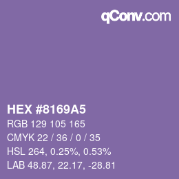 Farbcode: HEX #8169A5 | qconv.com