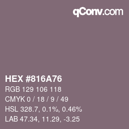 颜色代码: HEX #816A76 | qconv.com