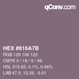 Color code: HEX #816A7B | qconv.com