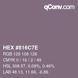 Color code: HEX #816C7E | qconv.com