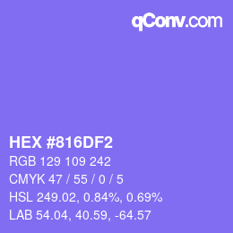 Color code: HEX #816DF2 | qconv.com