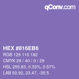 カラーコード: HEX #816EB6 | qconv.com