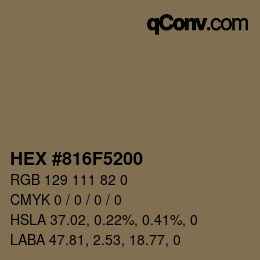 Color code: HEX #816F5200 | qconv.com