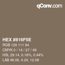 Color code: HEX #816F5E | qconv.com