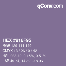 颜色代码: HEX #816F95 | qconv.com