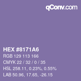 カラーコード: HEX #8171A6 | qconv.com