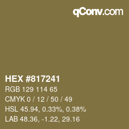 カラーコード: HEX #817241 | qconv.com