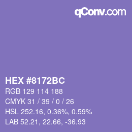 カラーコード: HEX #8172BC | qconv.com