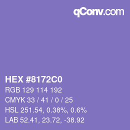 Color code: HEX #8172C0 | qconv.com