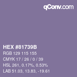 颜色代码: HEX #81739B | qconv.com