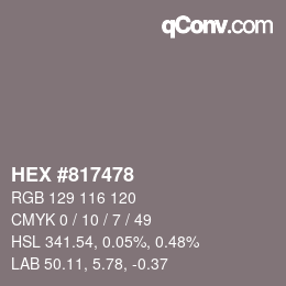颜色代码: HEX #817478 | qconv.com