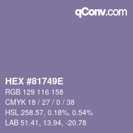 Color code: HEX #81749E | qconv.com