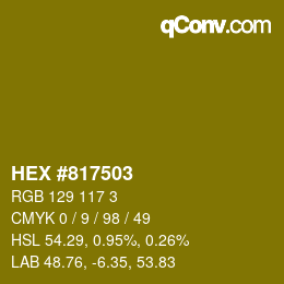 カラーコード: HEX #817503 | qconv.com
