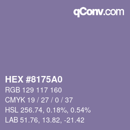 Farbcode: HEX #8175A0 | qconv.com