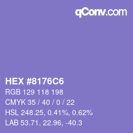 颜色代码: HEX #8176C6 | qconv.com