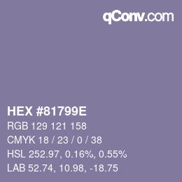 Color code: HEX #81799E | qconv.com