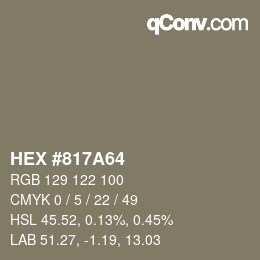 Color code: HEX #817A64 | qconv.com