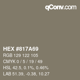 Color code: HEX #817A69 | qconv.com