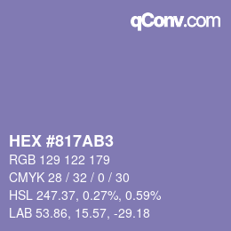 颜色代码: HEX #817AB3 | qconv.com