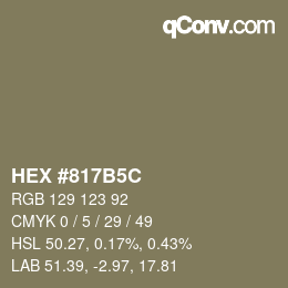 Color code: HEX #817B5C | qconv.com