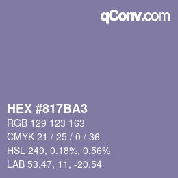 颜色代码: HEX #817BA3 | qconv.com