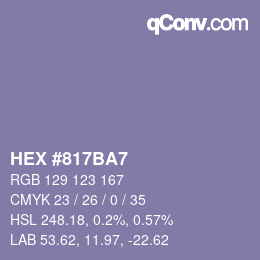 颜色代码: HEX #817BA7 | qconv.com